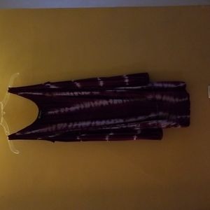 Vintage INC cold shoulder mini- dress. Tye-dye in magenta and light blue